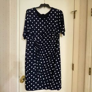 Plus size career dress polka dot